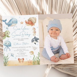 Tot Ziens Schatje Onder de Zee Foto Baby Borrel Kaart