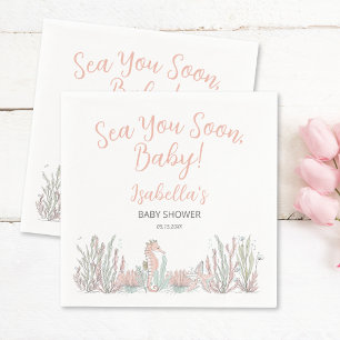 Tot Ziens Schattige Handgetekende Baby Shower Servet