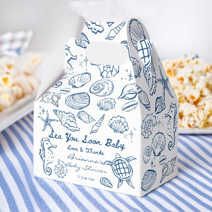 Tot ziens schelpen strand jongen baby shower bedankdoosjes