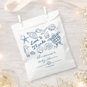 Tot ziens schelpen strand jongen baby shower bedankzakje