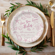 Tot ziens schelpen strand meisjes baby shower