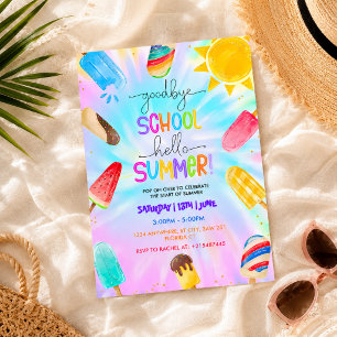 Tot ziens School Hallo Zomer Zwembad Feest Kaart