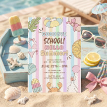 Tot ziens School Hallo Zomerfeest Strepen