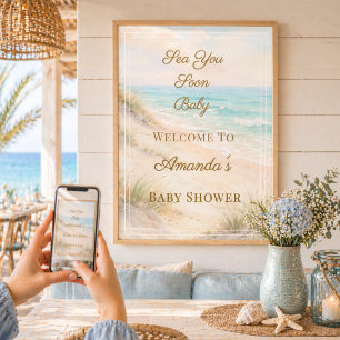 Tot Ziens Strand Baby Shower Welkom Poster