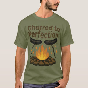 Tot ziens verkoold komische kampvuur hotdog t-shirt