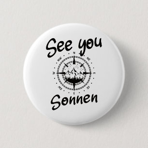 Tot ziens Wandelen Sonnen Duitsland Vakantie Ski C Ronde Button 5,7 Cm