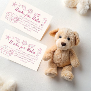 Tot ziens zeeschelpen babyshower-boekverzoek informatiekaartje