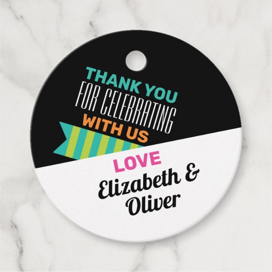 Totaal 80's Dank je bruiloft Bedankjes Labels (Voorkant)