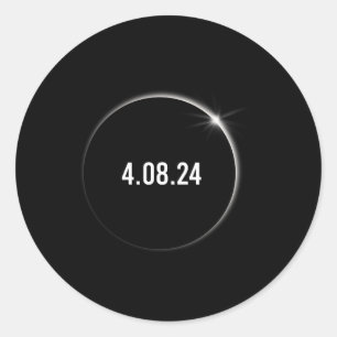 Totaal Amerika 04.08.24 Totaal Zonneongevallen 202 Ronde Sticker