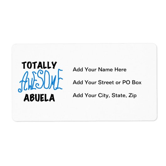 Totaal Blauwe T-shirts Geweldige Abuela en Giften Etiket (Voorkant)