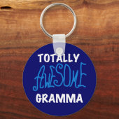 Totaal Blauwe T-shirts Geweldige Gramma en Giften Sleutelhanger (Voorkant)