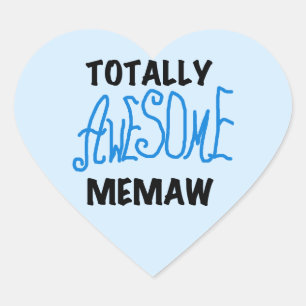 Totaal Blauwe T-shirts Geweldige Memaw en Giften Hart Sticker