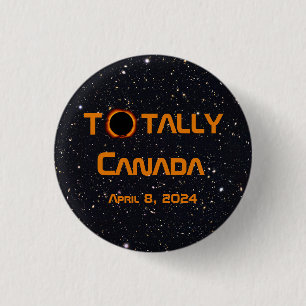 Totaal Canada 2024 Zonsverduistering Ronde Button 3,2 Cm