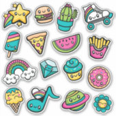 Totaal Cute Doodles Vinyl Sticker (Voorkant)