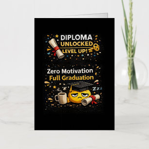 Totaal Geen Motivatie Volledige Afstuderen Grappig Folie Wenskaart