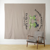 ©Totaal Gelukkig na Kikker Koppel Rustieke Bruilof Wandkleed (In Situ (horizontaal))