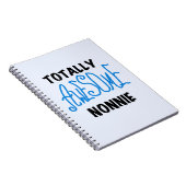 Totaal Geweldige Nonnie Blue Tekst Tshirts en gesc Notitieboek (Rechterzijde)