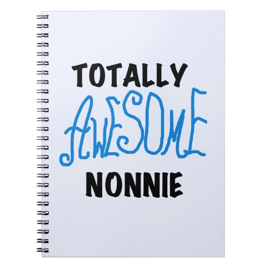 Totaal Geweldige Nonnie Blue Tekst Tshirts en gesc Notitieboek (Voorkant)