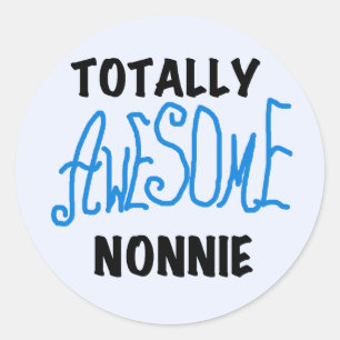 Totaal Geweldige Nonnie Blue Tekst Tshirts en gesc Ronde Sticker