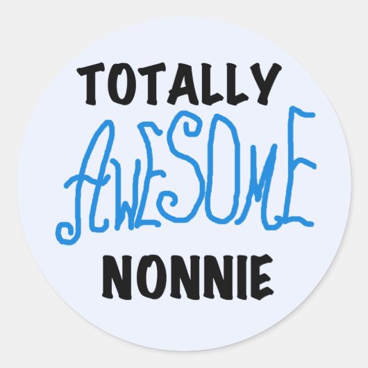 Totaal Geweldige Nonnie Blue Tekst Tshirts en gesc Ronde Sticker (Voorkant)