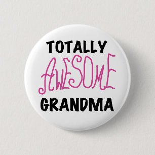 Totaal Geweldige Oma - Roze T-shirts en Giften Ronde Button 5,7 Cm