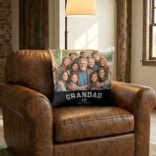 Totaal Grootouders Foto Varsity Grootvader Jaar Er Kussen