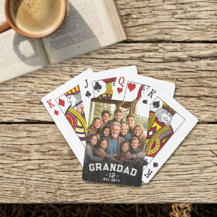 Totaal Grootouders Foto Varsity Grootvader Jaar Er Pokerkaarten