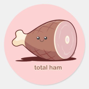 Totaal ham ronde sticker