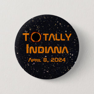 Totaal Indiana 2024 Zonsverduistering Ronde Button 5,7 Cm