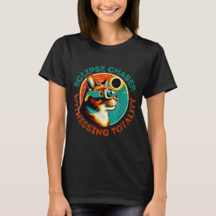 Totaal Kat Retro Totale Zonsverduistering T-shirt