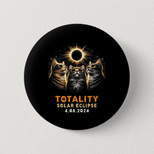 Totaal Katten Dragen Zonneverduistering Gles 4.08. Ronde Button 5,7 Cm