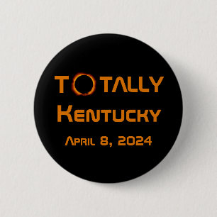 Totaal Kentucky 2024 Zonsverduistering Ronde Button 5,7 Cm