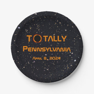 Totaal Pennsylvania 2024 Zonsverduistering Papieren Bordje