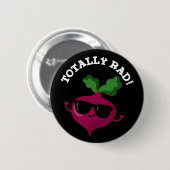 Totaal Rad Funny Veggie Radish Pun Dark BG Ronde Button 5,7 Cm (Voorkant /achterkant)