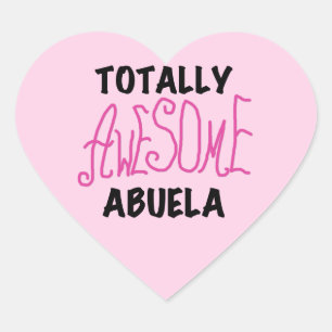 Totaal Roze T-shirts Geweldige Abuela en Giften Hart Sticker