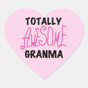 Totaal Roze T-shirts Geweldige Granma en Giften Hart Sticker