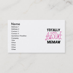 Totaal Roze T-shirts Geweldige Memaw en Giften Visitekaartje