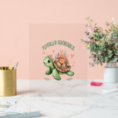 Totaal Schattige schildpad met koraal Acryl Bord (Huwelijk)