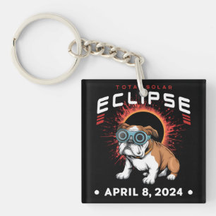 Totaal Solar Eclipse April 2024 Bulldog Lover Gift Sleutelhanger
