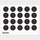Totaal Solar Eclipse Fun Purclipse Cat met datum Ronde Sticker (Vel)