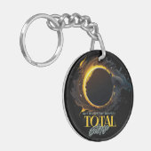 Totaal Solar Eclipse Gift 2024 Uw Stad Staat Sleutelhanger (Voorkant Links)