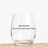 Totaal Solar Eclipse Gift 2024 Uw Stad Staat Wijnglas Zonder Voet