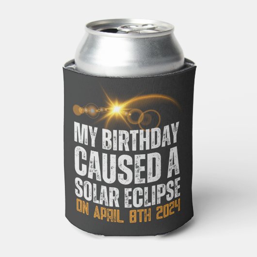 Totaal Solar Eclipse Grappige Verjaardag 4-8-2024  Blikjeskoeler (Blikje Voorkant)