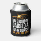 Totaal Solar Eclipse Grappige Verjaardag 4-8-2024  Blikjeskoeler (Blikje Achterkant)