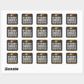 Totaal Solar Eclipse Grappige Verjaardag 4-8-2024  Vierkante Sticker (Vel)