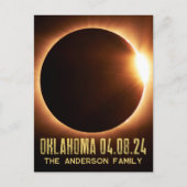 Totaal Solar Eclipse Oklahoma 2024 gepersonaliseer Briefkaart (Voorkant)