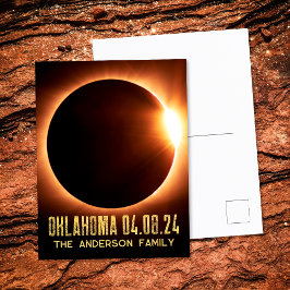 Totaal Solar Eclipse Oklahoma 2024 gepersonaliseer Briefkaart