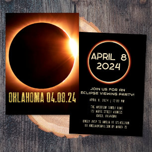 Totaal Solar Eclipse Oklahoma 2024 gepersonaliseer Kaart