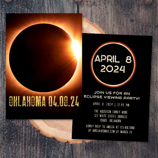 Totaal Solar Eclipse Oklahoma 2024 gepersonaliseer Kaart