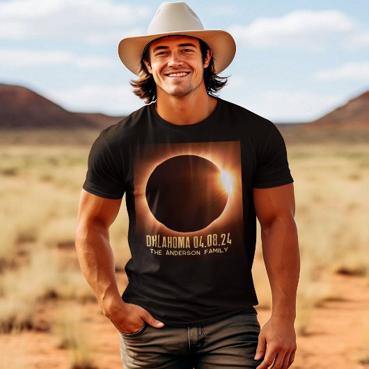 Totaal Solar Eclipse Oklahoma 2024 gepersonaliseer T-shirt